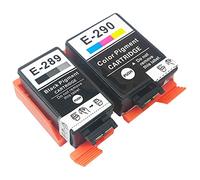 pumpumlia Cartuchos de tinta compatibles con E-289 E-290 T289 289 T290 290 Cartucho de inyección de tinta para impresora WF-100, negro, 11 ml y color 9 ml
