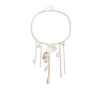 pumpumlia Collar ajustable de concha de caracola, joyería ligera para playa, accesorios de vacaciones costeras, accesorio de concha de moda, talla única, como se describe, como se describe