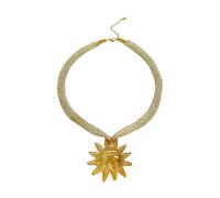pumpumlia Collar con colgante inspirado en la naturaleza con dije de caracola/concha/sol, cadena de punto, joyería para el uso diario, minimalista pero llamativo, talla única, como se describe, como