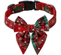 pumpumlia Collar de gato ajustable con temática de Navidad, collar de pajarita para perro, collar festivo para mascotas, suministros para festivales