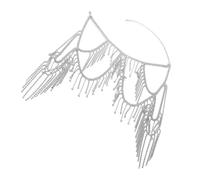 pumpumlia Collar de hombro con tachuelas de cristal brillante, diseño de flecos de varios niveles, ajuste cómodo, joyería corporal para festivales, festivales, joyería de flecos en capas, talla única