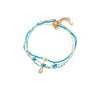 pumpumlia Collar de playa multicapa con diseño de tortugas y estrellas de mar naturales, cadena ajustable, joyería para su festival, collar de concha multicapa, talla única, como se describe, como se