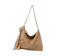 pumpumlia Elegante bolso cruzado de ante sintético para mujer, de gran capacidad, para ir de compras, citas o universidad, de ante sintético, Khaki, One Size