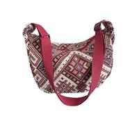 pumpumlia Elegante bolso de hombro étnico con forma de bola de masa hervida retro con colgante decoración para salidas casuales étnicas bolsa de hombro, Red, One Size