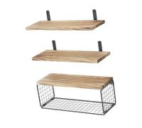 pumpumlia Elegante estante de almacenamiento flotante de madera para baño, portátil, montado en la pared sobre el inodoro, para uso diario y organización del hogar