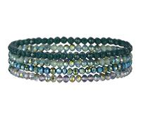 pumpumlia Elegante pulsera elástica de perlas con cuerdas de mano con capas multicolores, accesorio de moda ajustable para uso diario casual