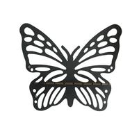 pumpumlia Estante de cristal para colgar en la pared, diseño de mariposa negra, soporte flotante de madera con diseño de brujas