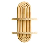 pumpumlia Estante de pared para libros y decoración, elegante arco iris, estante de almacenamiento decorativo para dormitorio, estante colgante de madera maciza