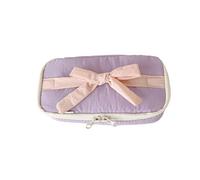 pumpumlia Estuche para lápices para estudiantes, estuche de gran capacidad para organizar suministros escolares, caja de lazos, bolígrafo con lazo, suministros escolares y de oficina, Purple