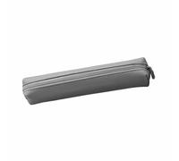 pumpumlia Estuche pequeño de cuero con cremallera, organizador portátil para bolígrafos, bolsa de maquillaje de viaje para mujeres y estudiantes, gris