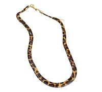 pumpumlia Exagerado collar retro con estampado de leopardo sofisticado y patrón trenzado accesorio para mujeres modernas