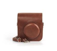 pumpumlia Funda de piel sintética suave para cámara de viaje para cámara de película Mini12 + correas para el hombro, Brown