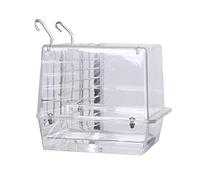 pumpumlia Jaula de baño para pájaros, bañera de agua colgante para mascotas, accesorio para baño interior, jaula de limpieza de mascotas, caja de accesorios, loro, gris africano, para loros pequeños