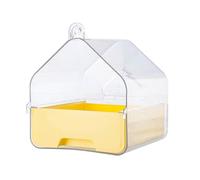 pumpumlia Jaula de baño para pájaros, espaciosa, transparente, para loros, cacatúas, conures y cuáqueros, con cajón fácil de limpiar, accesorios para jaula de pájaros