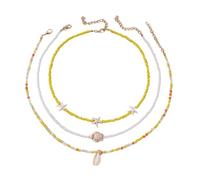 pumpumlia Juego de collar de cuentas de múltiples hebras hecho a mano con aleación para el uso diario y juego de collar de cuentas, talla única, como se describe, como se describe