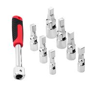 pumpumlia Juego de llaves de vaso ergonómicas multiusos de 8 piezas, cabezales intercambiables con marca de tamaño, ideal para mantenimiento mecánico, kit de llaves de tubo de aleación de alta