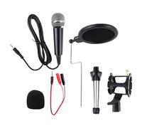 pumpumlia Juego de micrófono de condensador con filtro de espuma para estudio de instrumentos musicales y podcasts, con fácil conexión de dispositivo de 3,5 mm/micrófono USB de clase en línea