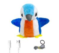 pumpumlia Juguete eléctrico interactivo recargable de peluche para gatos con sonido de chirping simulador y ala de aleteo para gatos activos