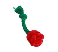 pumpumlia Juguete interactivo de peluche para masticar para perros pequeños y perros, juguete chirriante de peluche con flor de rosa que reduce el aburrimiento