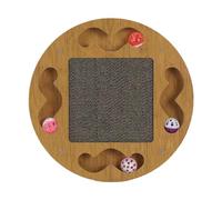 pumpumlia Juguete interactivo para gatos con circuito de bola de pista de burlas con almohadilla para rascar multifuncional