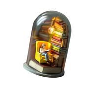 pumpumlia Lámpara de escritorio para amantes de los libros, iluminación LED, escultura de lectura en miniatura, decoración de escritorio, luz nocturna para esquina de lectura, luz nocturna portátil