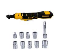 Pumpumlia Llave de trinquete eléctrica inalámbrica de 3/8 pulgadas, 400 rpm, velocidad variable de 3/8 pulgadas, 1/4 pulgadas, adaptador de 7 zócalos de extensión de varilla de trinquete eléctrica