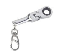 pumpumlia Llave de trinquete portátil con llavero, cadena de cabeza giratoria de 180 grados, herramienta de accesorios de coche