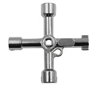 pumpumlia Llave triangular cruzada de 4 vías para tren, elevador eléctrico, llave triangular, repuesto de llave triangular de doble cara con agujero redondo central y agujero cuadrado
