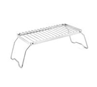 pumpumlia Mesa de camping plegable al aire libre plegable de acero inoxidable barbacoa plegable práctica y parrilla