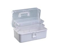 pumpumlia Organizador de almacenamiento de tres capas, caja de gran capacidad, práctica herramienta con asa para pinturas y medicamentos, organizadores multifuncionales, estuche práctico de tres capas