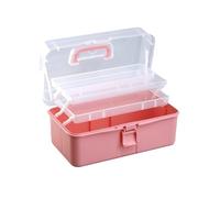 pumpumlia Organizador de almacenamiento de tres capas, caja de gran capacidad, práctica herramienta con asa para pinturas y medicamentos, organizadores multifuncionales, estuche práctico de tres capas