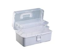 pumpumlia Organizador de almacenamiento de tres capas, caja de gran capacidad, práctica herramienta con asa para pinturas y medicamentos, organizadores multifuncionales, estuche práctico de tres capas