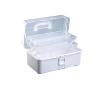 pumpumlia Organizador de almacenamiento de tres capas, caja de gran capacidad, práctica herramienta con asa para pinturas y medicamentos, organizadores multifuncionales, estuche práctico de tres capas