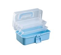 pumpumlia Organizador de almacenamiento de tres capas, caja de gran capacidad, práctica herramienta con asa para pinturas y medicamentos, organizadores multifuncionales, estuche práctico de tres capas