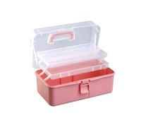 pumpumlia Organizador de almacenamiento de tres capas, caja de gran capacidad, práctica herramienta con asa para pinturas y medicamentos, organizadores multifuncionales, estuche práctico de tres capas