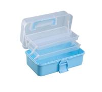 pumpumlia Organizador de almacenamiento de tres capas, caja de gran capacidad, práctica herramienta con asa para pinturas y medicamentos, organizadores multifuncionales, estuche práctico de tres capas