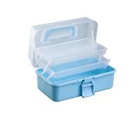 pumpumlia Organizador de almacenamiento de tres capas, caja de gran capacidad, práctica herramienta con asa para pinturas y medicamentos, organizadores multifuncionales, estuche práctico de tres capas