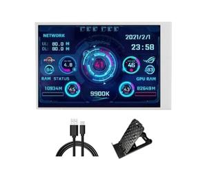 pumpumlia Pantalla secundaria portátil tipo C de 3.5 pulgadas, monitor pequeño dinámico de visión amplia para monitor portátil multifunción para multitarea