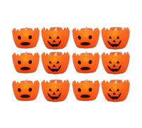 pumpumlia Paquete de 12 luces LED para decoración de Halloween, funciona con pilas, para uso en interiores y exteriores, decoraciones de Halloween