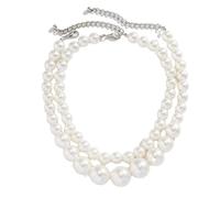 pumpumlia Paquete de 2 collares de perlas vintage con cuentas para clavícula, joyería para el cuello, collar de perlas para niña y mujer