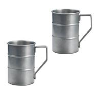 pumpumlia Paquete de 2 tazas de viaje inoxidables de 479.1 g, tazas de café reciclables para exteriores con acabado mate, juego de tazas de café tradicionales para acampar