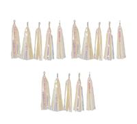 pumpumlia Paquete de 3 15 borlas de papel personalizables, suministros de fiesta para cumpleaños, bodas, decoraciones temáticas, proyectos de manualidades, guirnaldas de borlas de papel