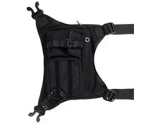 pumpumlia Paquete de pecho fuerte para personas activas, arnés de hombro ajustable, múltiples compartimentos de almacenamiento, diseño compacto de transporte con compartimentos, Black, One Size