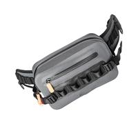 pumpumlia Paquete de pesca acuática multifunción, bolsa de almacenamiento para aparejos de pesca al aire libre, cintura y hombro, con revestimiento de TPU, multicolor, Small Gray