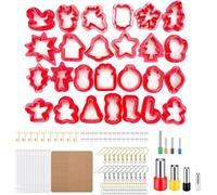 pumpumlia Pendientes de arcilla de 26 formas para aretes, joyería, herramientas para hacer joyas de vacaciones