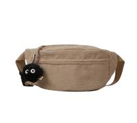 pumpumlia Riñonera de pana de gran capacidad, color sólido, bolsa de pecho para niña, versátil y cruzada
