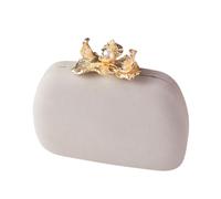 pumpumlia Sofisticada bolsa de noche para mujer, hermosa bolsa de mano con cadena, bandolera para fiestas y celebraciones, elegante bolso de hombro, gris claro, One Size