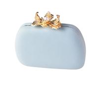 pumpumlia Sofisticada bolsa de noche para mujer, hermosa bolsa de mano con cadena, bandolera para fiestas y celebraciones, elegante bolso de hombro, azul claro, One Size