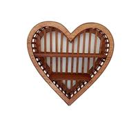 pumpumlia Soporte de exhibición de madera con forma de corazón redondo, estantes de almacenamiento de madera, decoración de habitación, estante de almacenamiento para colgar en la pared, estantería de