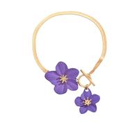 pumpumlia Tobillera ajustable de aleación con detalles florales de moda, versátil para fiestas, viajes, joyería para su momento especial, cadena de tobillo ajustable floral, talla única, como se